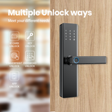 LPL009 High Quality Tuya Cerraduras Handle Digital Biometric Security Digit Electric Electronic Fingerprint Tuya Smart Door Lock