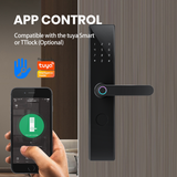 P08 High Security Quality Digital New 5 Languages Password Fingerprint Smart Panel Handle Door Lock With Wifi Tuya App Ttlock