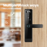 LPL010 Remote Locks Home Security Door Password Lock Automatic Smart Lockup Wifi Tuya Fingerprint Face Door Lock Black