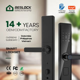 Remote Locks Home Security Door Password Lock Automatic Smart Lockup Wifi Mobile Phone Tuya Fingerprint Door Lock Black