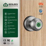 NK01 Professional Bedroom Electronic Fingerprint Key Remote Entry Smart Door Knobs Lock