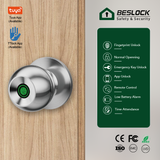 NK10 Professional Bedroom Electronic Biometric Fingerprint Key Remote Control Entry Safety Good Quality Smart Door Knobs Lock