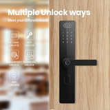 P07 Smart Durable Auto-unlock Home Use Safety Security Fingerprint Password Cateyes Wood Hotel Bedroom Door Lock