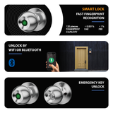 NK10 Professional Bedroom Electronic Biometric Fingerprint Key Remote Control Entry Safety Good Quality Smart Door Knobs Lock