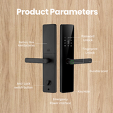 P06 Tuya Wifi App Handle Digital Keyless Electronic Biometric Front Door Smart Fingerprint Door Lock