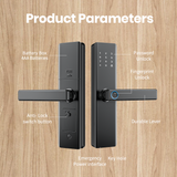LPL009 High Quality Tuya Cerraduras Handle Digital Biometric Security Digit Electric Electronic Fingerprint Tuya Smart Door Lock