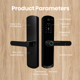 LPL006 High Security Quality Digital New Password Fingerprint Smart Panel Handle Door Lock With Wifi Tuya App