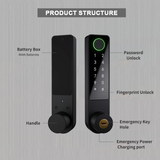 NS01 Smart Solid Zinc Alloy Sliding Door Lock KFC Use Door Open Unlock Password Fingerprint TTlock Bluetooth Remote
