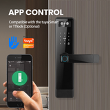 LPL010 Remote Locks Home Security Door Password Lock Automatic Smart Lockup Wifi Tuya Fingerprint Face Door Lock Black