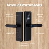 LPL008 Hotsale High Security Quality Digital New Password Fingerprint Smart Panel Handle Door Lock With Wifi Tuya App Ttlock