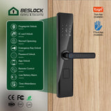 Remote Locks Home Security Door Password Lock Automatic Smart Lockup Wifi Mobile Phone Tuya Fingerprint Door Lock Black