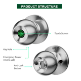 NK10 Professional Bedroom Electronic Biometric Fingerprint Key Remote Control Entry Safety Good Quality Smart Door Knobs Lock