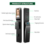 3D Face Recognition unlock Lock fingerprint smart door lock recording camera smart Tuya wifi door lock