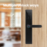 P08 High Security Quality Digital New 5 Languages Password Fingerprint Smart Panel Handle Door Lock With Wifi Tuya App Ttlock