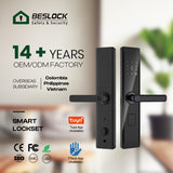 Remote Locks Home Security Door Password Lock Automatic Smart Lockup Wifi Mobile Phone Tuya Fingerprint Door Lock Black