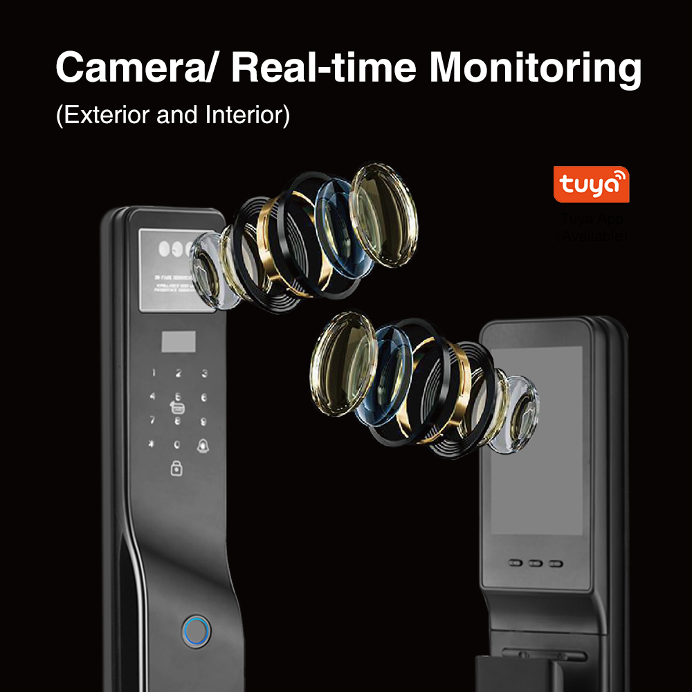 Camera Lock Ico NF7 Pro Tuya Smart Wifi Digital Door Lock With Camera Rfid Ic Card Sma ...