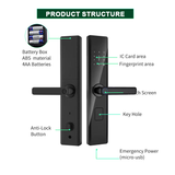 P04 High Security Quality Digital New Password Fingerprint Smart Panel Handle Door Lock