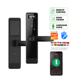 LPL010 Remote Locks Home Security Door Password Lock Automatic Smart Lockup Wifi Tuya Fingerprint Face Door Lock Black