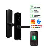 LPL006 High Security Quality Digital New Password Fingerprint Smart Panel Handle Door Lock With Wifi Tuya App