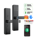 LPL009 High Quality Tuya Cerraduras Handle Digital Biometric Security Digit Electric Electronic Fingerprint Tuya Smart Door Lock