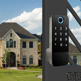 NX5-L Single Face Smart Zinc Alloy Solid Security Electric Fingerprint Password Key IP65 Outdoor Courtyard Door Lock