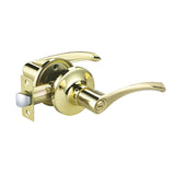 6401 Polished Brass Modern Style Privacy Bathroom Lever Handle Push Button Door Locks For Front Door