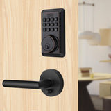 Matt Black Hot New Intelligent Elegant Smart Deadbolt Password Key Lock With Heavy Duty Lever Handle Combo Door Lockset