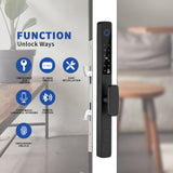 NSH3-H Intelligent Biometic Safety Bluetooth Password Fingerprint Home Hotel Handle Lever Door Lock With Tuya