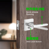 5043 Bedroom Dummy Privacy Passage Square Cylinder Keys Portable Handles Levers Door Locks With Quick Release For Wood 2 Lever