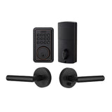 Matt Black Hot New Intelligent Elegant Smart Deadbolt Password Key Lock With Heavy Duty Lever Handle Combo Door Lockset