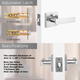 5061 Zinc Alloy Contemporary USA Interior Modern Square Privacy Bathroom Handle Lever Door Lockset With Quick Release