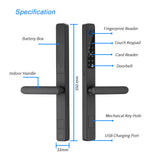 NSH3-V Intelligent Biometic Electronic Bluetooth Password Fingerprint Home Hotel Handle Lever Door Lock With Tuya