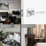 5043 Bedroom Dummy Privacy Passage Square Cylinder Keys Portable Handles Levers Door Locks With Quick Release For Wood 2 Lever