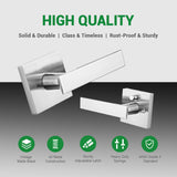 5061 Zinc Alloy Contemporary USA Interior Modern Square Privacy Bathroom Handle Lever Door Lockset With Quick Release