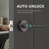 N140 Hot Sale Smart Electronics Security Bedroom Home Tuya Fingerprint Handle Lever Wood Door Locks