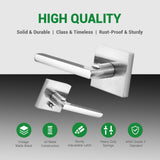 5043 Bedroom Dummy Privacy Passage Square Cylinder Keys Portable Handles Levers Door Locks With Quick Release For Wood 2 Lever