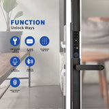 NSH4 Intelligent Biometic Safety Bluetooth Password Fingerprint Home Waterproof Outdoor Handle Lever Door Lock