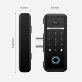 N628 Smart Electronic Remote Control Tuya App Fingerprint Password Office Hotel Frameless Sliding Glass Door Lock