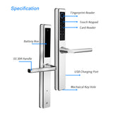 NSH1 Digital Intelligent Biometic Safety Password Fingerprint Home Office Glass Handle Lever Door Lock With TTlock Tuya