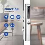 NSH1 Digital Intelligent Biometic Safety Password Fingerprint Home Office Glass Handle Lever Door Lock With TTlock Tuya