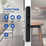 NSH3-V Intelligent Biometic Electronic Bluetooth Password Fingerprint Home Hotel Handle Lever Door Lock With Tuya