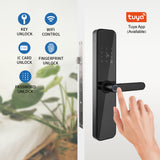 LPL001 High Security Quality Digital New Password Fingerprint Smart Panel Handle Door Lock With Wifi Tuya App