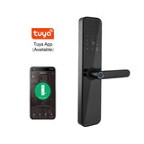 LPL001 High Security Quality Digital New Password Fingerprint Smart Panel Handle Door Lock With Wifi Tuya App