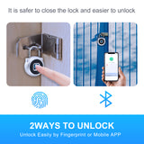 NPF5 Smart Biometric Digital Fingerprint Keyless Waterproof IP65 Padlock Door Locks with TTlock