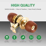 5831 Security China Manufacturer High Quality Polished Brass Cylinder Wooden Knob Door Lock For Front Door