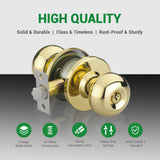 5790 Polished Brass High Quality Security Hardware Bedroom Front Cylinder Knob Door Lock