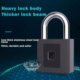 NPF2 Smart Biometric Security Anti-theft USB Rechargeable Portable Fingerprint Waterproof Padlock Door Lock